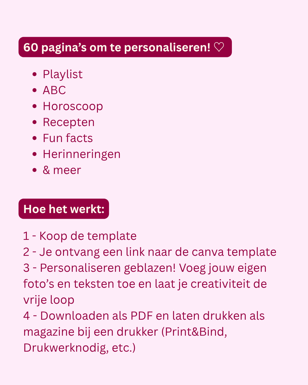 Template Birthday Magazine - Burgundy/Pink