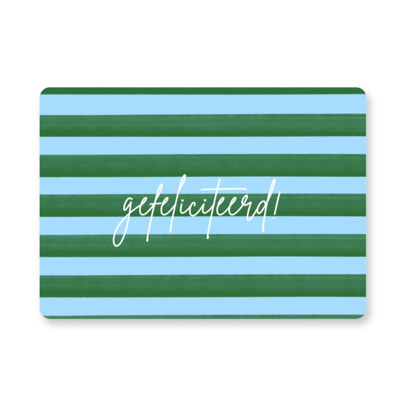 Kaart - Gefeliciteerd (groen/blauw)