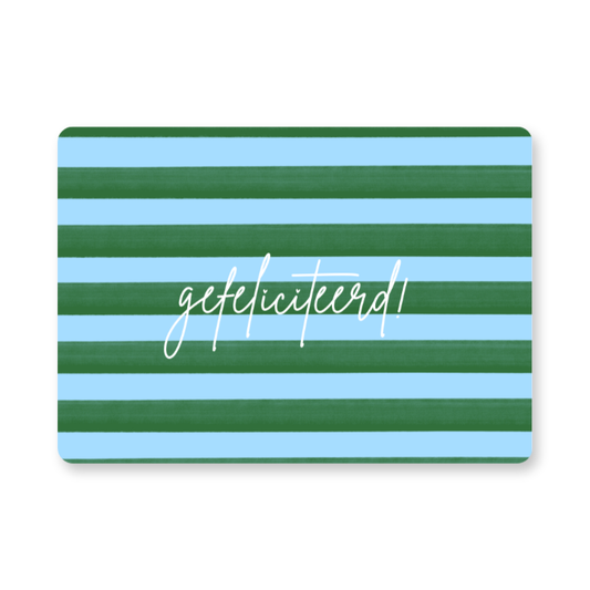 Kaart - Gefeliciteerd (groen/blauw)