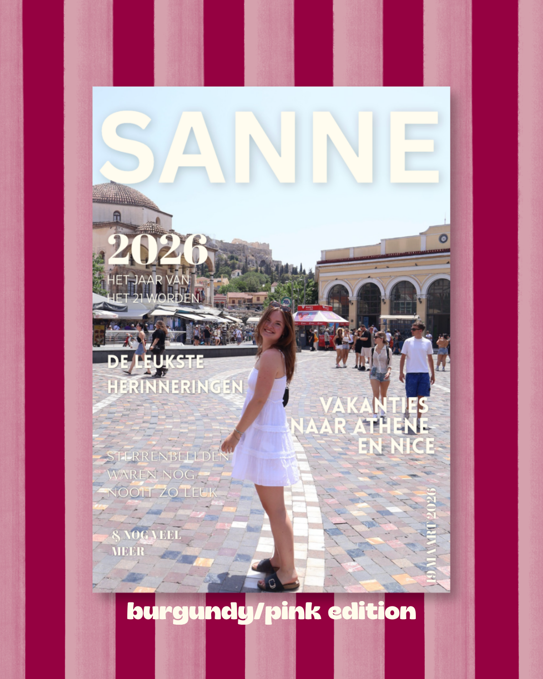 Template Birthday Magazine - Burgundy/Pink