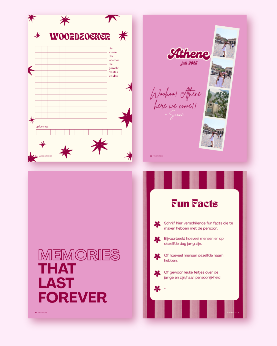 Template Birthday Magazine - Burgundy/Pink