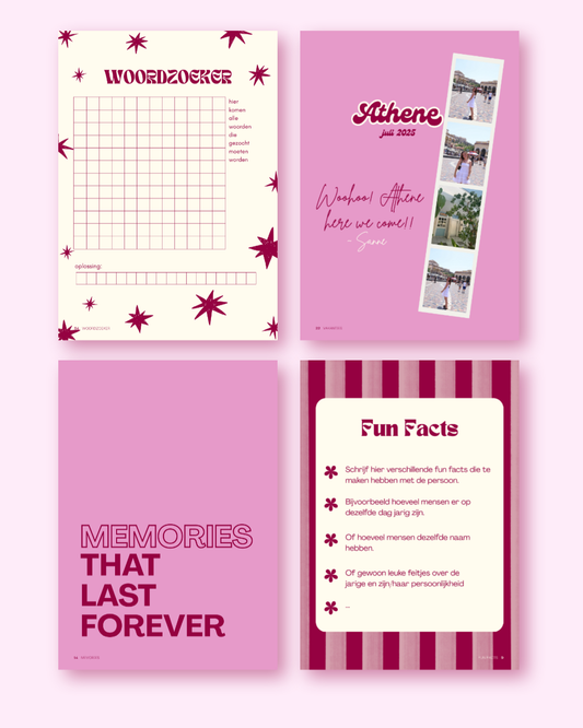 Template Birthday Magazine - Burgundy/Pink